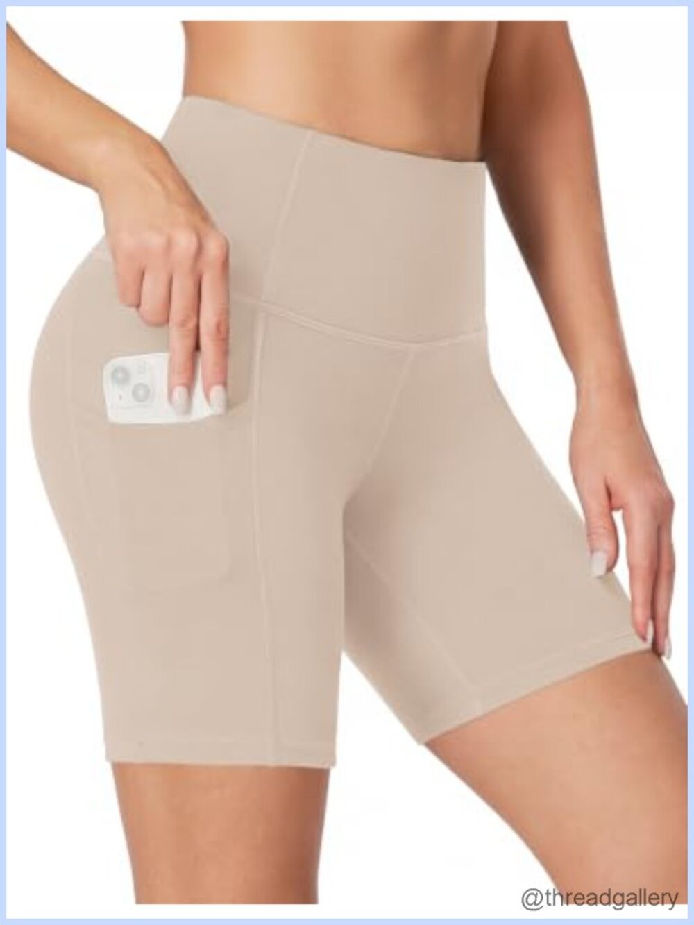High Waist Tummy Control Biker Shorts with Pockets 4-Way Stretch